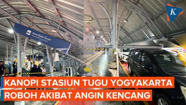 Hujan Deras dan Angin Kencang Robohkan Kanopi di Stasiun Tugu Yogyakarta