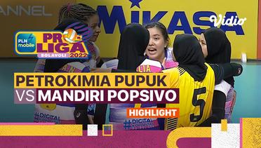 Highlights | Gresik Petrokimia Pupuk Indonesia vs Jakarta Mandiri Popsivo Polwan | PLN Mobile Proliga Putri 2022