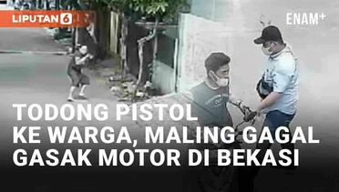 Detik-Detik Maling Todong Warga Saat Kepergok Hendak Curi Motor di Kabupaten Bekasi