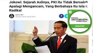 Hoaks Jokowi Sebut PKI Tidak Berbahaya 