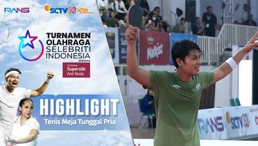 Aldi Taher vs Rizky Billar - Highlights Tenis Meja Tunggal Putra | Turnamen Olahraga Selebriti Indonesia