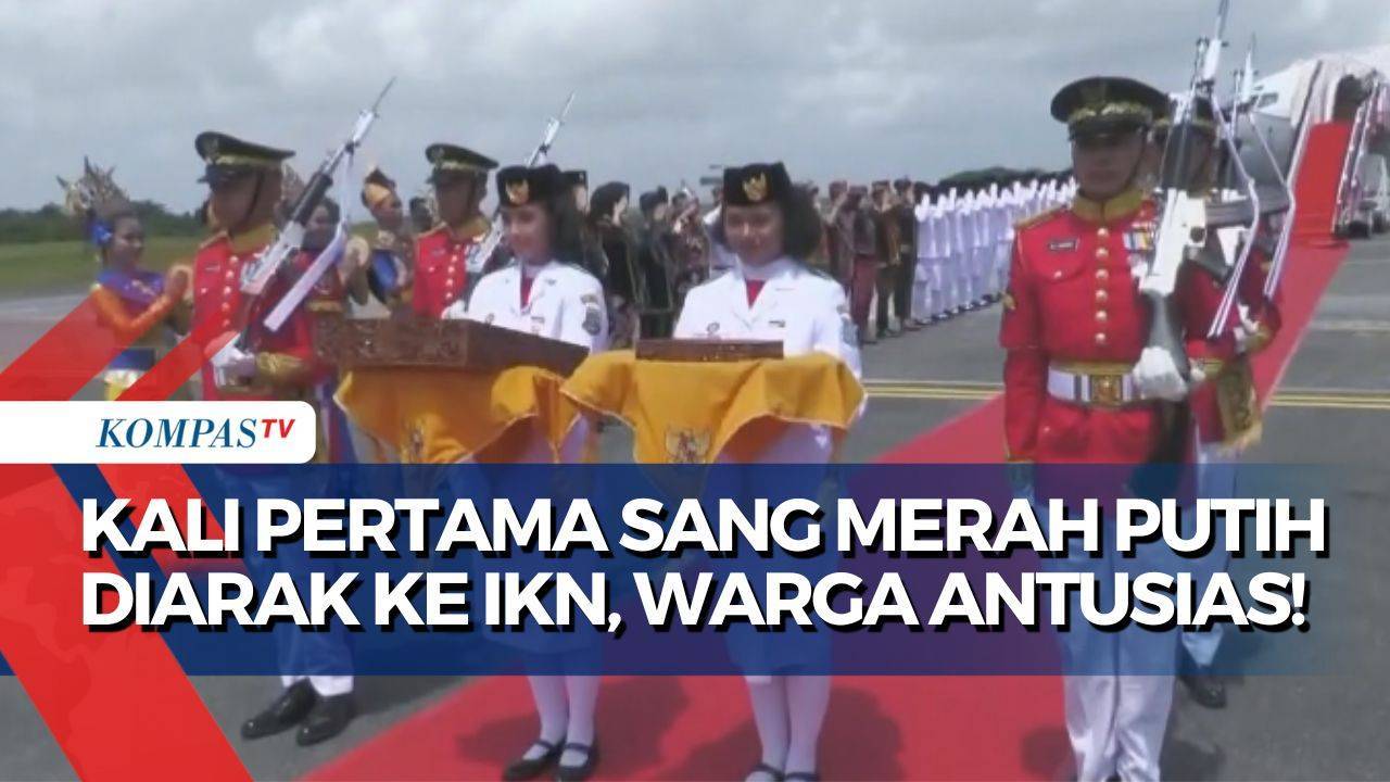 Warga Antusias Sambut Kirab Bendera Sang Merah Putih dan Teks Proklamasi dari Jakarta ke IKN! - Kompas TV
