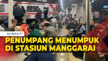 Penuh Sesak! Penumpang KRL Commuter Line Menumpuk di Stasiun Manggarai Imbas Gangguan Listrik