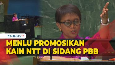 Menlu Retno Pamerkan Kain Tradisional NTT di Sidang Majelis Umum PBB