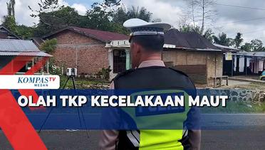 Polisi Gelar Olah TKP di Lokasi Kecelakaan Maut yang Tewaskan 6 Orang di Simalungun