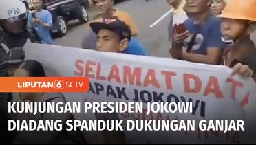 Kunjungan Kerja Jokowi ke Gunungkidul Diwarnai Kisruh, Warga Bentangkan Spanduk Ganjar | Liputan 6