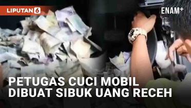 Viral Petugas Cuci Mobil Dibuat Sibuk Puluhan Uang Receh yang Nyelip