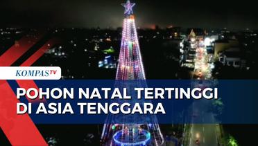Tertinggi di Asia Tenggara, Ini Penampakan Pohon Natal 39,5 Meter di Kota Pematangsiantar