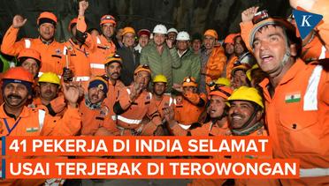 Sebanyak 41 pekerja yang telah terjebak selama 17 hari di terowongan India akhirnya berhasil diselam