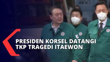 Presiden Korsel Yoon Suk Yeol Datangi TKP Tragedi Halloween di Itaweon yang Tewaskan 151 Orang