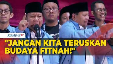 [FULL] Pidato Prabowo Usai Terima Relawan Matahari Pagi, Singgung Budaya Fitnah