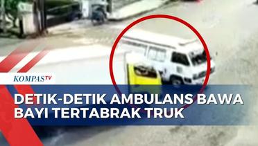 Ambulans Bawa Bayi Usia 3 Hari Terbalik Usai Tertabrak Truk Boks di Cianjur!