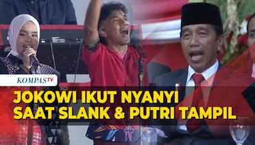 Kala Jokowi Ikut Nyanyi saat Putri Ariani dan Slank Tampil di HUT ke-77 Bhayangkara