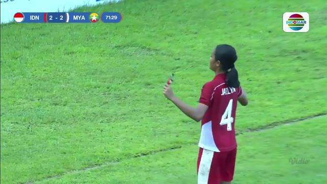 GOOLL!! Gak Disangka-sangka, Shooting Langsung Jazlyn Membuat Indonesia Imbang,  Skor 2-2 | AFC U20 Women’s Asian Cup Qualifiers