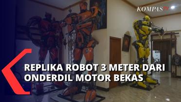 Kreatif! Eri Ubah Motor Bekas Jadi Replika Robot 3 Meter Seharga Rp 60 Juta