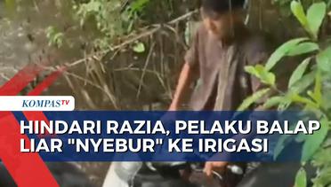 Pelaku Balap Liar di Bengkulu Kocar-kacir hingga Tercebur ke Irigasi saat Dirazia Polisi
