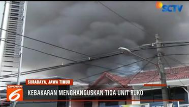 Kebakaran Hanguskan Ruko Dua Lantai di Surabaya - Liputan 6 Petang Terkini