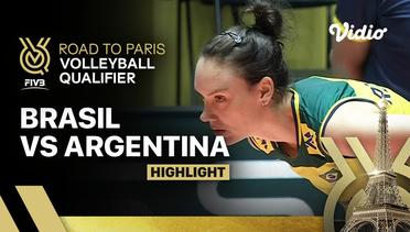 Match Highlights | Brasil vs Argentina | Women's FIVB Road to Paris Volleyball Qualifier