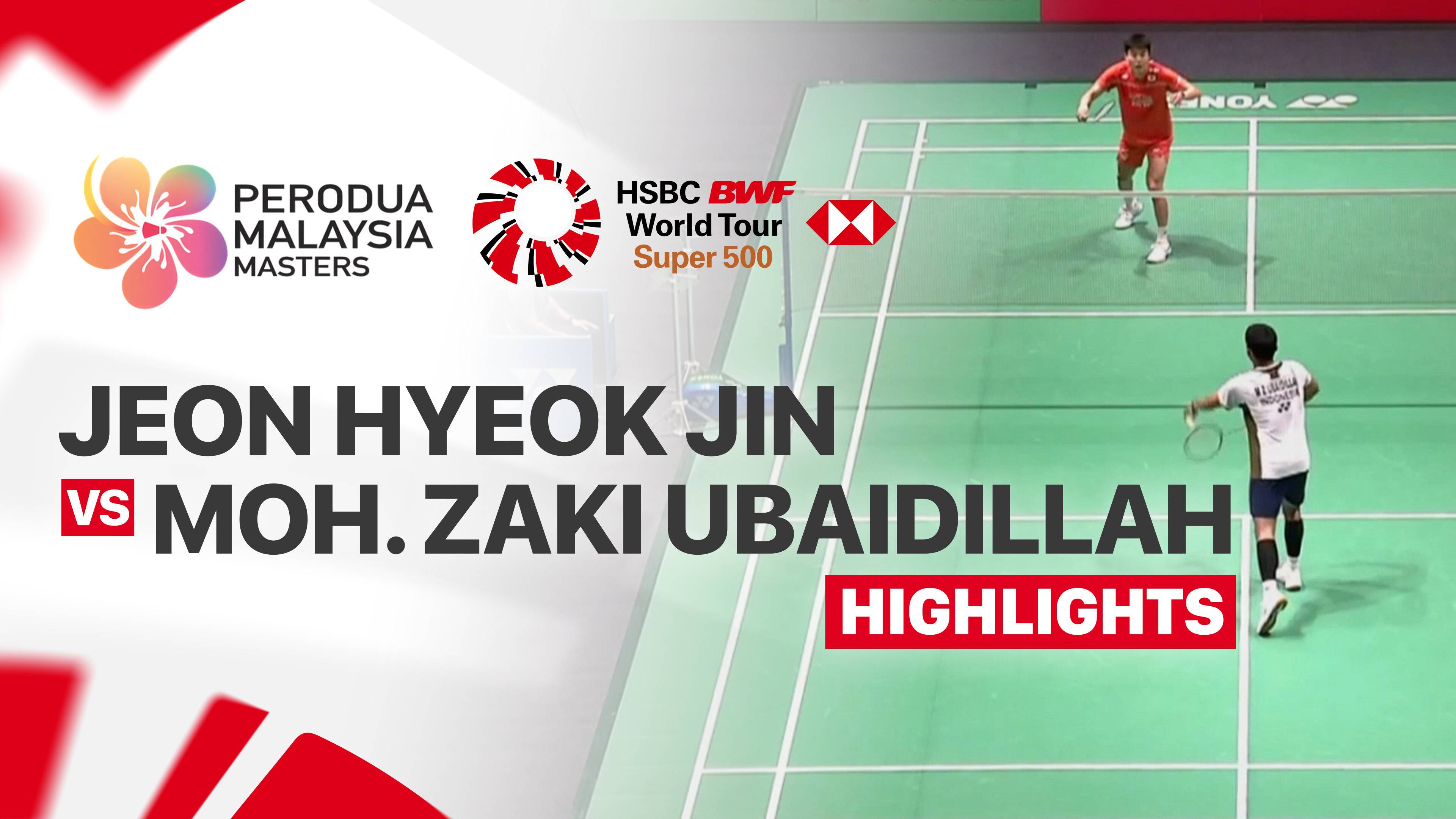 Jeon Hyeok Jin (KOR) vs Moh. Zaki Ubaidillah (INA) - Men's Singles Round of 16 | PERODUA Malaysia Masters 2026