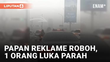 Papan Reklame di Bandung Roboh, Timpa 1 Pengendara Motor