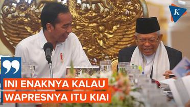 Momen Saat Jokowi Berseloroh Enaknya Punya Wapres Kiai