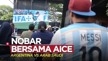 Keseruan Nobar Laga Piala Dunia 2022, Timnas Argentina Vs Arab Saudi Bersama Aice