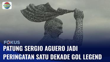 Selebrasi Gol Dramatis Sergio Aguero Diperingati Menjadi Patung di Markas ManCity | Fokus