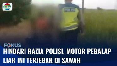 Niatnya Menghindari Razia Polisi dari Aksi Balap Liar, Motor Pembalap Terjebak di Sawah | Fokus