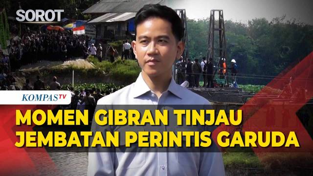 Naik Perahu Getek, Wapres Gibran Tinjau Pembangunan Jembatan Perintis Garuda di Lampung