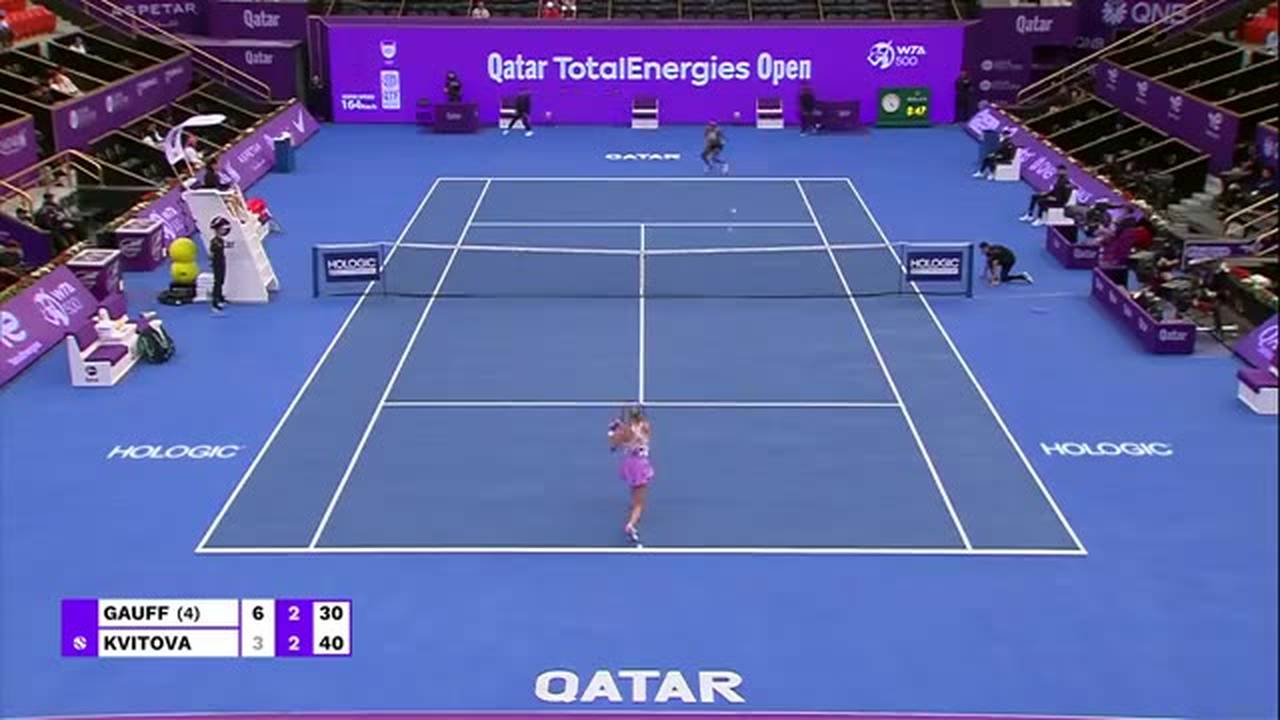 Coco Gauff vs Petra Kvitova Highlights WTA Qatar TotalEnergies Open