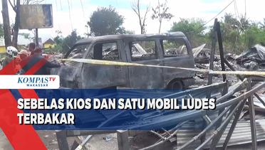 Sebelas Kios Dan Satu Mobil Ludes Terbakar di SPBU Mangga Kulle
