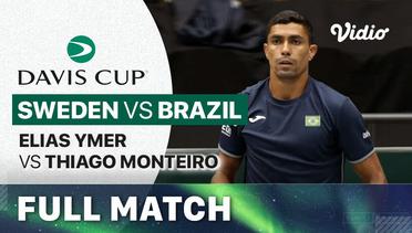 Sweden (Elieas Ymer) vs Brazil (Thiago Monteiro) - Full Match | Qualifiers Davis Cup 2024