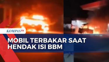 Mobil Tiba-Tiba Terbakar saat Hendak Isi BBM di SPBU Tangkel Bangkalan