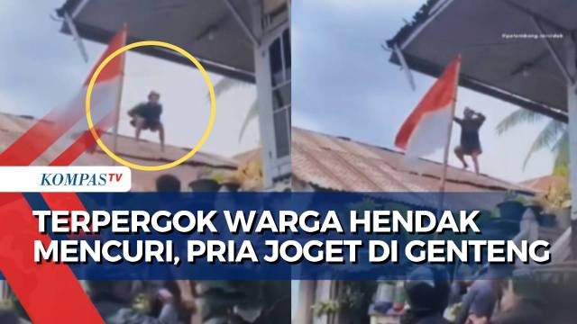 Viral! Kepergok Hendak Mencuri, Pria di Palembang Pura-pura Gangguan Jiwa & Joget di Atas Genting