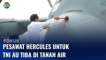 Pesawat Hercules untuk TNI AU Tiba di Lanud Halim Perdana Kusuma Disambut Presiden Jokowi dan Prabowo | Fokus