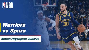 Match Highlights | Golden State Warriors vs San Antonio Spurs | NBA Regular Season 2022/23