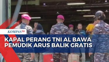Ratusan Pemudik Roda 2 Diangkut dengan Kapal Perang Gratis dari Surabaya ke Jakarta