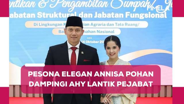 Gaya Annisa Pohan Dampingi AHY Lantik Pejabat ATR/BPN, Tampil Cantik Khas Ibu Pejabat