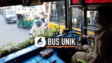 Galakkan Penghijauan, Sopir Bus Tanam Bunga di Dasbor Mobil