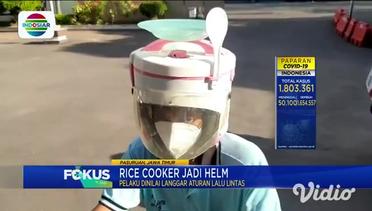 Kocak, Rice Cooker Jadi Helm Pemuda di Pasuruan