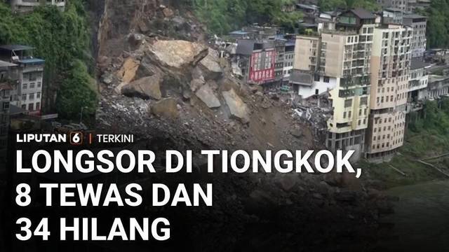 Longsor di Chongqing, Tiongkok: 8 Tewas, 34 Orang Masih Hilang | Liputan 6