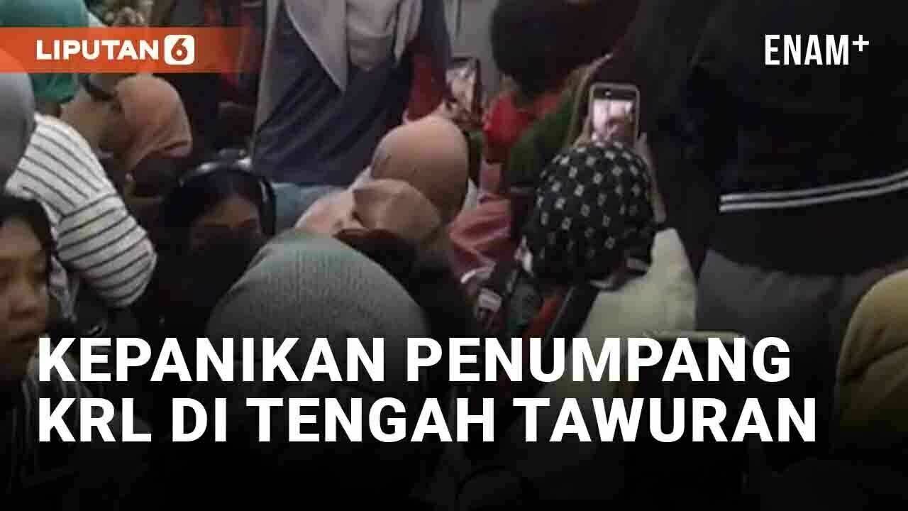 Viral Kepanikan Penumpang Saat Krl Melintas Di Tengah Tawuran