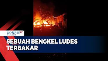 Sebuah Bengkel Ludes Terbakar di Jalan Insinyur Sutami