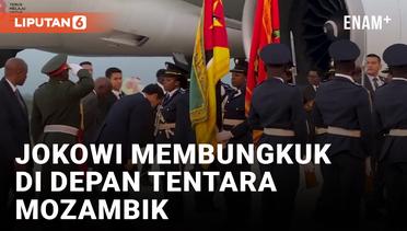 Tiba di Mozambik, Jokowi Membungkuk di Depan Bendera dan Tentara