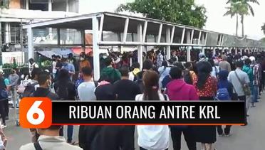 Ribuan Penumpang KRL Mengantre di Stasiun Bogor, Bus Gratis Disediakan