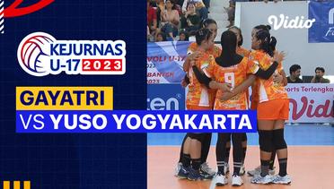 Perebutan Tempat Ketiga Putri: Gayatri vs Yuso Yogyakarta - Full Match | Kejurnas Bola Voli Antarklub U-17 2023