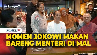 Momen Jokowi Diajak Foto saat Makan Bareng Menteri di Mal Makassar