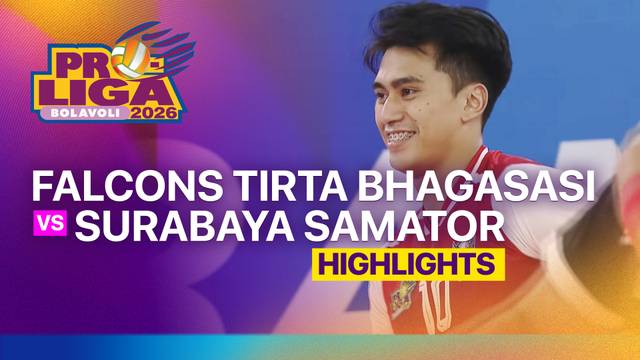 Putra: Medan Falcons Tirta Bhagasasi vs Surabaya Samator - Highlight | Proliga 2026