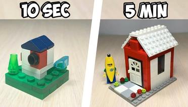 Membuat rumah Lego 10 detik VS 5 menit