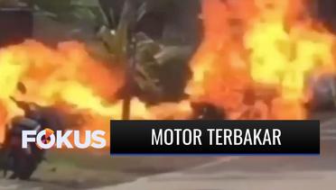 Angkut Tabung Gas Bocor, Motor Terbakar di Jalan Raya